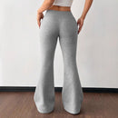 Padded Fleece Trousers High Waist Pure Color Sweatpants