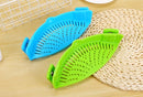 Silicone Clip-on Pot Pan Bowl Funnel Oil Strainer Creative Rice Washing Colander for Draining Liquid Fits All Pot Size