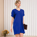 Casual V-n Collar Short Sleeve Home Decoration Dress