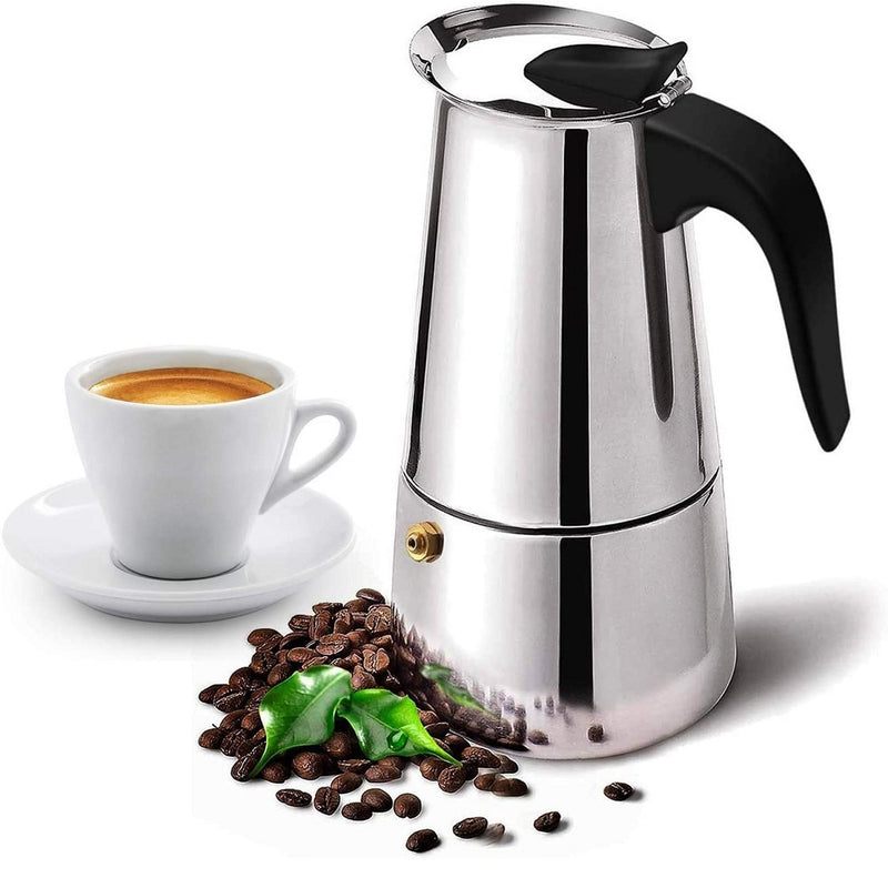 Straight Cylinder Mocha Pot Stainless Steel Italian Coffee Pot