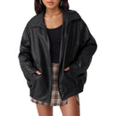 Women's Oversized Biker's Leather Jacket Fall Winter Fashion
