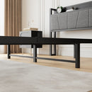 Queen Size Bed Frame, Storage Headboard With Charging Station, Solid And Stable, No Box Spring Needed, Easy Assembly