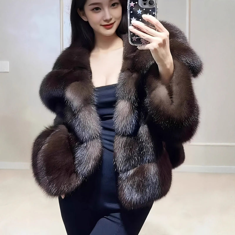 Large Lapel New Winter Faux Fur Coat