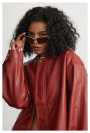 Leather Jacket Men And Women Special-interest Fashion Brand Sweet Cool Hot Girl Cropped Leather Coat