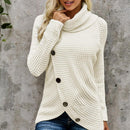 Pullover Button High Lapel Pullover Women's Sweater
