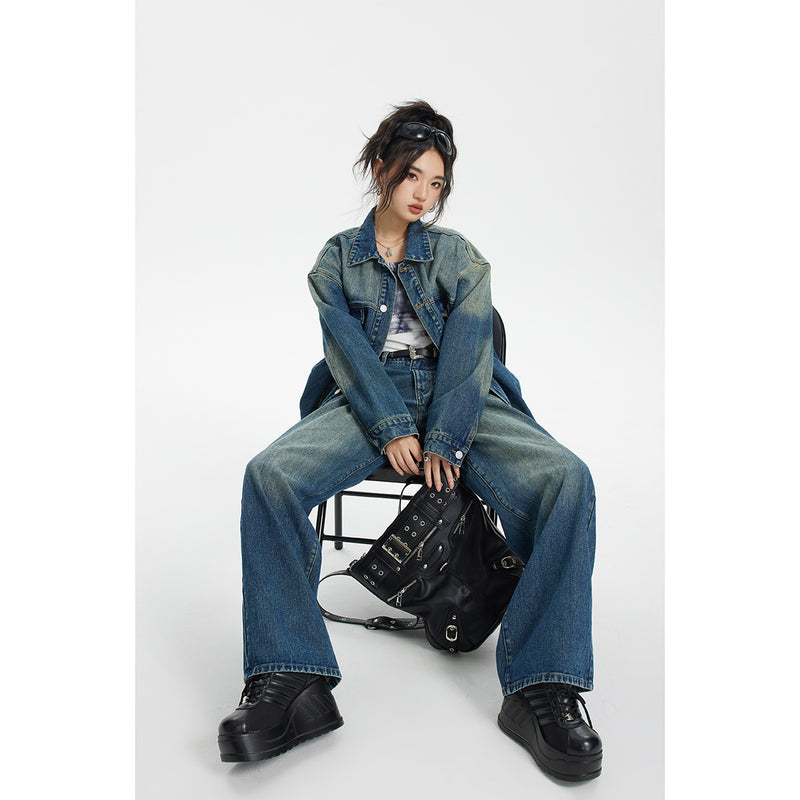 Men's And Women's Wide Leg Loose Jeans