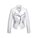 New Women's Leather Top Coat European And American Fashion Motorcycle Slim Fit Short Leather Jacket Jacket Zipper One Generation
