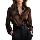 Solid Color Fashion Elegant Long Sleeve Button Shirt Women's Clothing