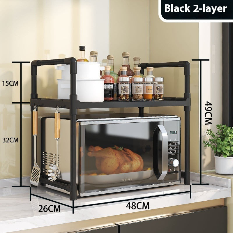 Multi-functional Kitchen Microwave Oven Storage Double-layer Kitchen Seasoning Rack