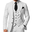 Men's Solid Color 2-piece Buckle Casual Jacket Vest Pants Set