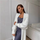 Imitation Mink White Sweater Cardigan Coat Women's Loose