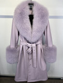 Slim-fit Leather Sheepskin Fox Fur Coat