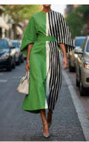 Loose Batwing Sleeve Dress Fashion Waist-tighted Solid Color Elegant Dresses For Women Clothing