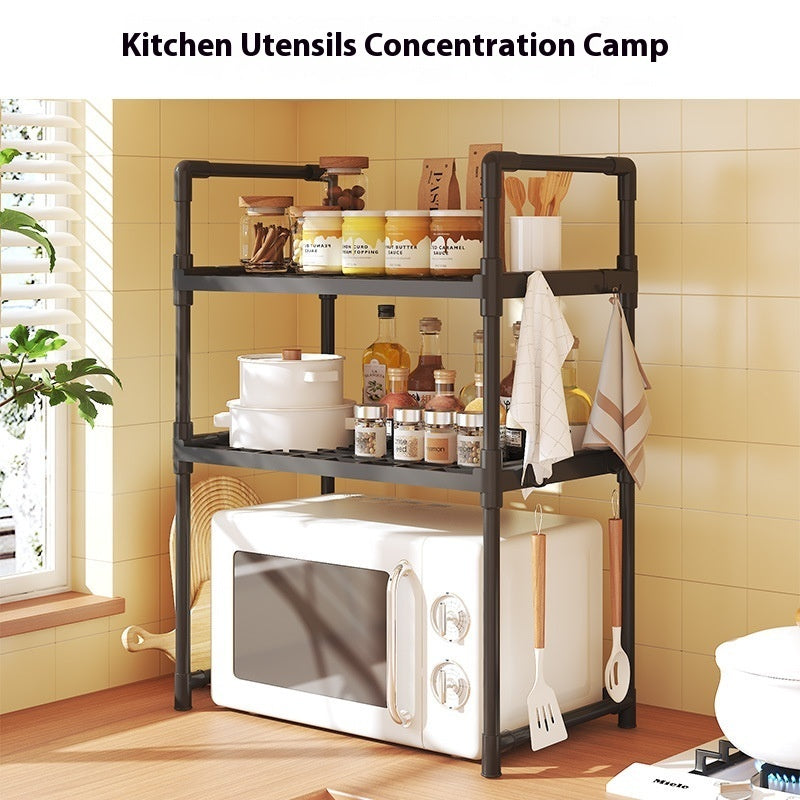 Multi-functional Kitchen Microwave Oven Storage Double-layer Kitchen Seasoning Rack