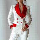Long Sleeve Button Suit Collar Patchwork Pocket Coat
