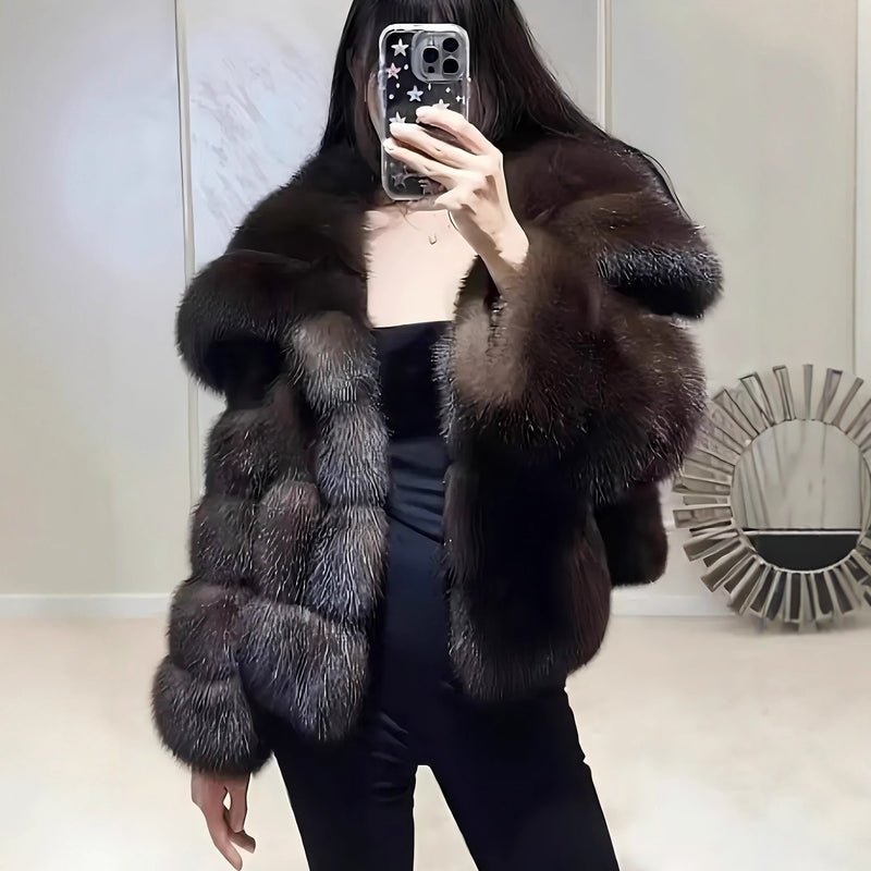 Large Lapel New Winter Faux Fur Coat