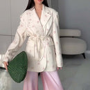 Collar Lace-up Waist-tight Suit Jacket