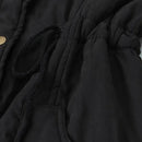 European And American Hooded Drawstring Slim Casual Jacket Coat For Women Mid-length