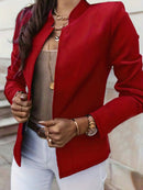 Fashion Solid Color Stand Collar Long Sleeve Women's Clothing Jacket