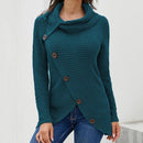 Pullover Button High Lapel Pullover Women's Sweater