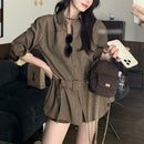 Versatile Fashion Mid-length Waist Trimming Versatile Shirt