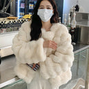 Environmental Protection Rabbit Fur Short Coat Women's Thickened Warm