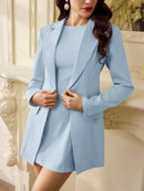 Women's Solid Color Lightly Mature Coat Jumpsuit Skirt Outfit