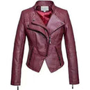 New Women's Leather Top Coat European And American Fashion Motorcycle Slim Fit Short Leather Jacket Jacket Zipper One Generation