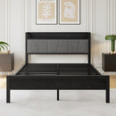 Queen Size Bed Frame, Storage Headboard With Charging Station, Solid And Stable, No Box Spring Needed, Easy Assembly