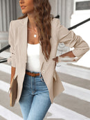 Ins Lapel Button Jacket Fashion Commuter Casual Suit Jacket Women's Long-sleeved Tops Outwear Clothing