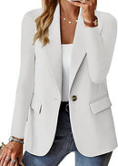 Fashion Casual Women Blazer Long-sleeved Solid Color Casual Cardigan Small Suit Jacket For Women Elegant Office Lady Outerwear