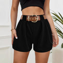 Simple Outdoor High Waist Lace Pleated Loose Casual Shorts