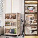 Collapsible Storage Bins With Magnetic Door  Plastic Storage Cabinet With Wheels  Closet Organizers And Storage Containers