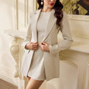 Women's Solid Color Lightly Mature Coat Jumpsuit Skirt Outfit