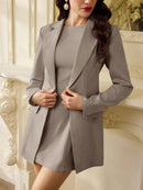 Women's Solid Color Lightly Mature Coat Jumpsuit Skirt Outfit