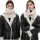 European And American Winter Korean Style Wool Solid Color Clip Flower Shaped Button Knitted Scarf