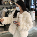 Environmental Protection Rabbit Fur Short Coat Women's Thickened Warm