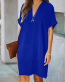 Casual V-n Collar Short Sleeve Home Decoration Dress
