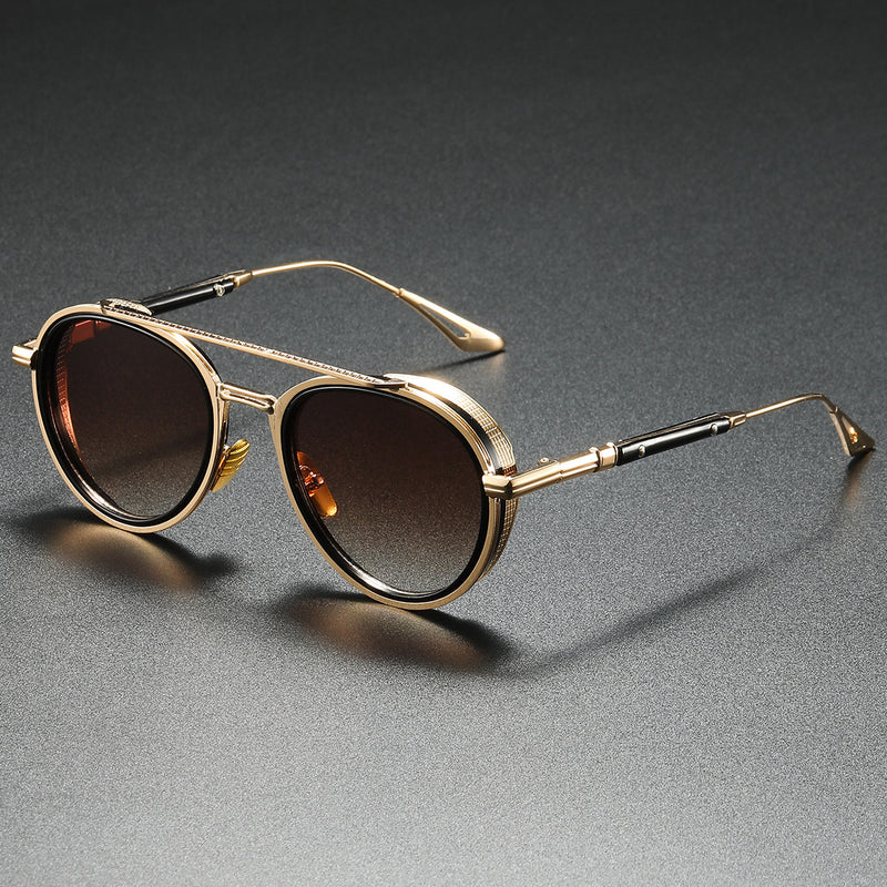 Oval Sunglasses Retro Double Beam Fashion Glasses