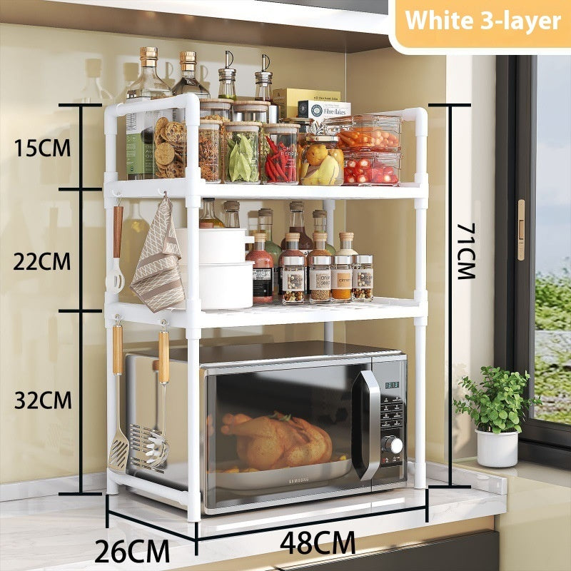 Multi-functional Kitchen Microwave Oven Storage Double-layer Kitchen Seasoning Rack