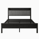 Queen Size Bed Frame, Storage Headboard With Charging Station, Solid And Stable, No Box Spring Needed, Easy Assembly