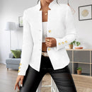 Elegant Fashion Casual Double Buckle Solid Color Long Sleeve Suit
