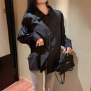French Style Retro Design Niche Chic Bubble Long Sleeve Tops Shirt Female