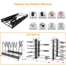 Pot Organizer Rack 8 Tiers Pots And Pans Organizer, Pot Lid Organizer For Kitchen Cabinet Cookware Organizers And Storage,Upgraded