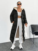 Long Below The Knee Hooded New Leisure Puffer Jacket Coat
