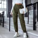 Multi-Color Casual Working Pants Multi-pocket Skinny Pants