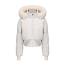 Women's Hooded Large Fur Collar Short Cotton Jacket