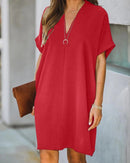 Casual V-n Collar Short Sleeve Home Decoration Dress