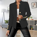 Elegant Fashion Casual Double Buckle Solid Color Long Sleeve Suit