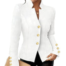Elegant Fashion Casual Double Buckle Solid Color Long Sleeve Suit